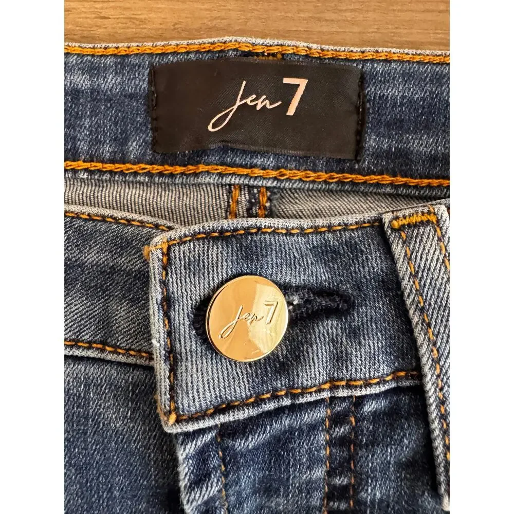 7 For All Mankind Women's Blue Denim Mini Pencil Skirt Size 2 Cabincore Normcore
